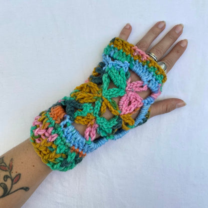 Flower of Life Fingerless Gloves